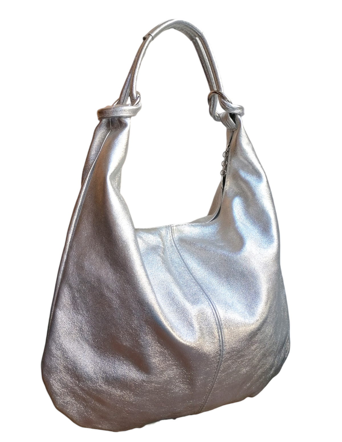 Hobo Bag con Anelli in Vera Pelle Dollaro Made In Italy