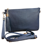 Bustina 18x25 cm Frangia con Manico in Vera Pelle Made in Italy