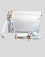 Bustina 18x25 cm Frangia con Manico in Vera Pelle Made in Italy