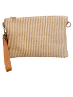 Bustina in Rafia Rifiniture in Pelle Made in Italy