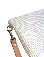 Bustina in Rafia Rifiniture in Pelle Made in Italy