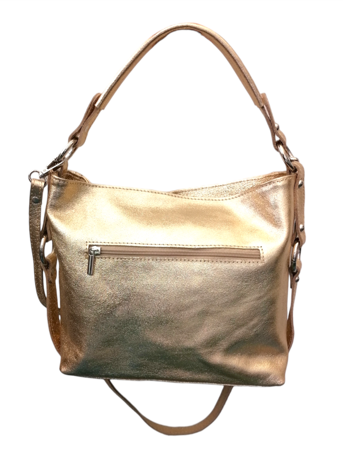 Hobo Bag con Tracolla in Vera Pelle