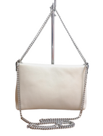 Borsetta con Catena Argento Manico / Tracolla in Vera Pelle Made in Italy