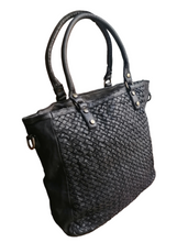 Carica l&#39;immagine nel visualizzatore di Gallery, Tote Bag con Tracolla in Pelle Intrecciata Sauvage Stile Vintage
