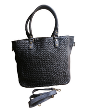 Carica l&#39;immagine nel visualizzatore di Gallery, Tote Bag con Tracolla in Pelle Intrecciata Sauvage Stile Vintage
