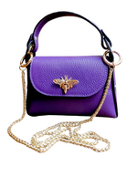 Bee Bag Larga con Catena in Vera Pelle