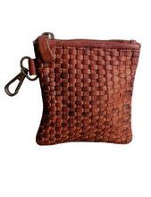 Carica l&#39;immagine nel visualizzatore di Gallery, Portamonete in Vera Pelle Intrecciata Sauvage Unisex
