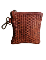 Portamonete in Vera Pelle Intrecciata Sauvage Unisex