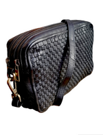 Tracolla Doppio Zip in Vera Pelle Intrecciata Sauvage | Stile Vintage