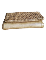 Portafoglio Trifold 15x10 Vera Pelle Sauvage Intrecciata Effetto Vintage POFSS178-1034