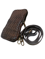 Portacellulare Vera Pelle Intrecciata Sauvage Stile Vintage