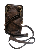 Portacellulare Vera Pelle Intrecciata Sauvage Stile Vintage