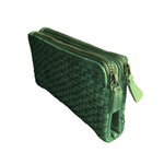 Offerta Portafoglio Due Zip 17x10 Vera Pelle Sauvage Intrecciata Effetto Vintage POFSS177-1035506