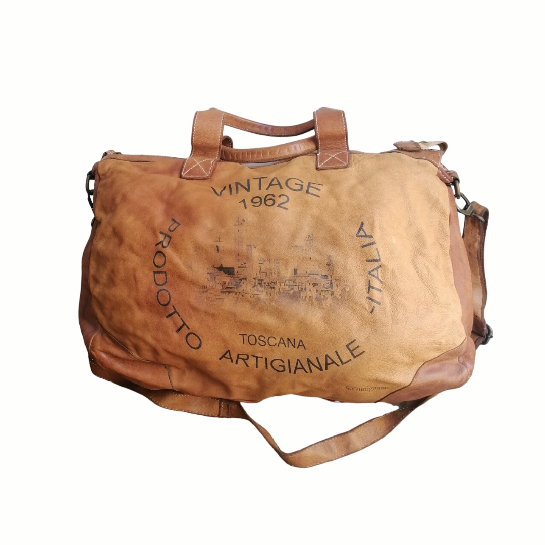 A Meta Prezzo! STOCK SS187 Borsa da Viaggio Pelle Intrecciata Sauvage Stile Vintage