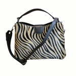 borsa rettangolare cavallino macurato zebrato beige nero