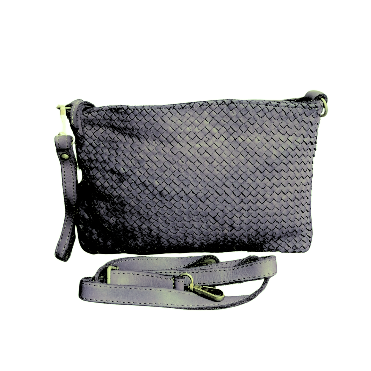 Tracolla Media Intrecciata 18x28cm Vera Pelle Sauvage Stile Vintage