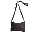 Tracolla Piccola 15 x 23cm Vera Pelle Sauvage Intrecciata Vintage SS224