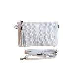 Bustina Tracolla in Vera Pelle Stampata Intreccia Made in Italy