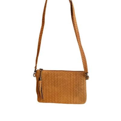 Bustina Tracolla in Vera Pelle Stampata Intreccia Made in Italy