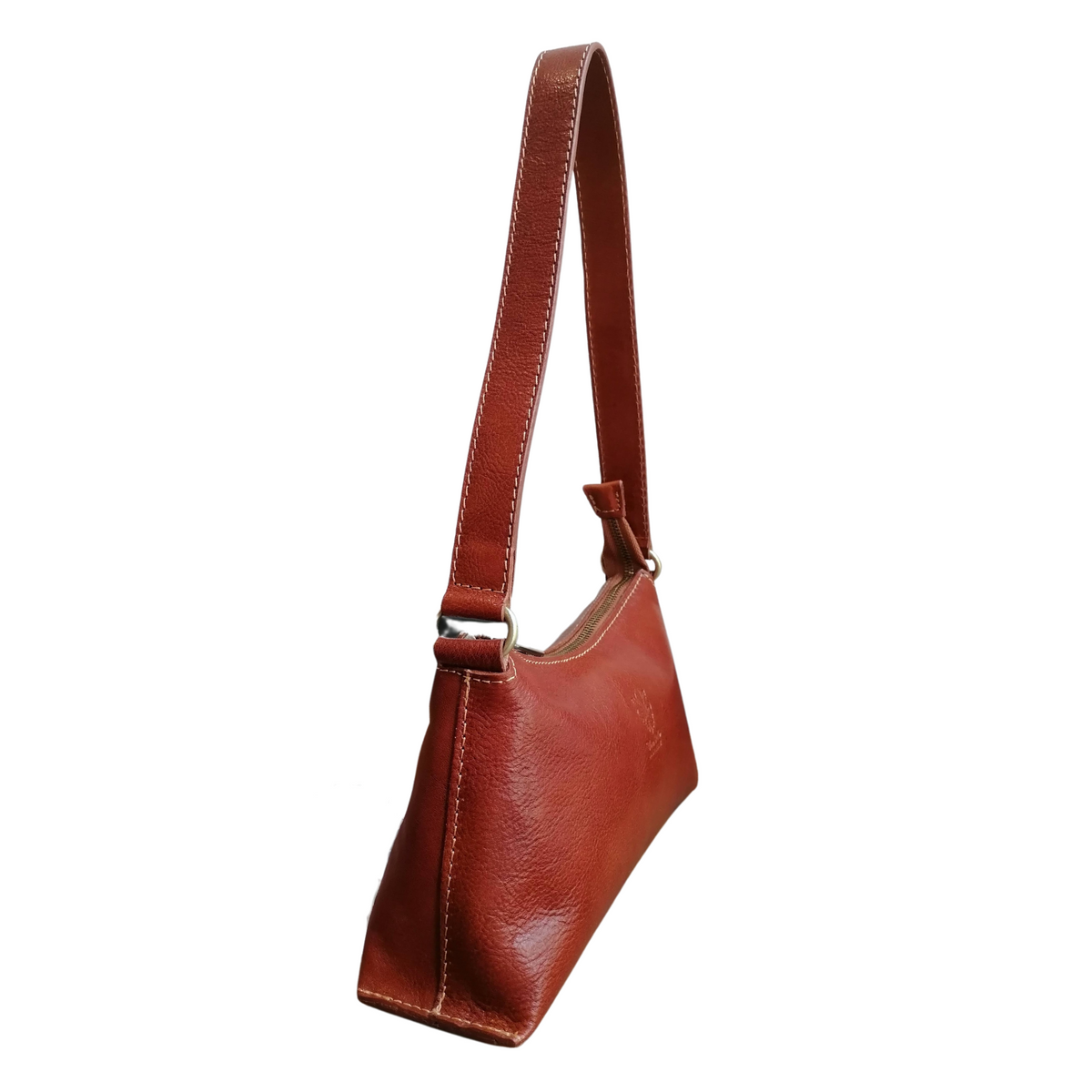 Hobo bag a Trapezio in Vero Cuoio Made In Italy