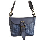 Tracolla con Cinturino in Vera Pelle Sauvage Inteecciata ss246 Made In Italy