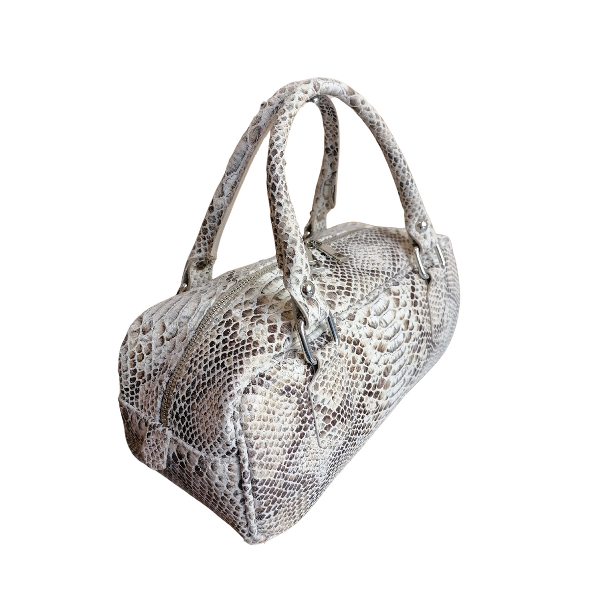 Bauletto 2 manici con Tracolla in Vera Pelle Stampata | Made In Italy