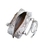 Bauletto 2 manici con Tracolla in Vera Pelle Stampata | Made In Italy