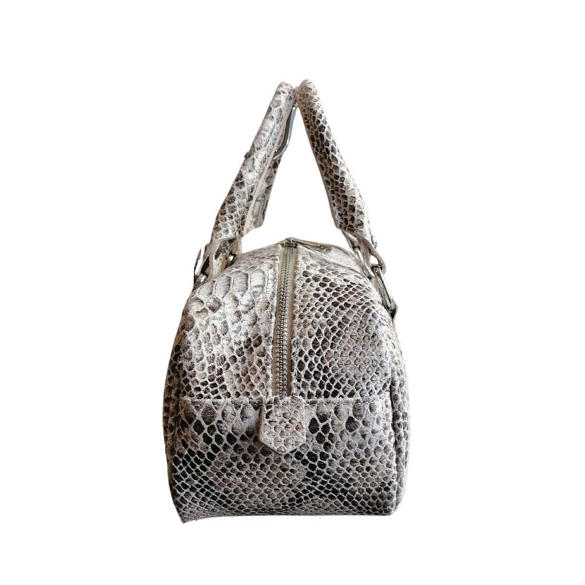 Bauletto 2 manici con Tracolla in Vera Pelle Stampata | Made In Italy