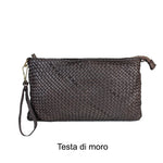 Tracolla Media Intrecciata 18x28cm Vera Pelle Sauvage Stile Vintage