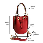 Secchiello con Borchie in Pelle di Cavallino