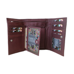 Portafoglio Coveri Vera Pelle Liscia Trifold Donna EC8065