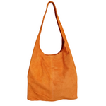 Hobo Bag Morbida in Vera Pelle Scamosciata Grande