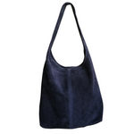 Hobo Bag Morbida in Vera Pelle Scamosciata Grande