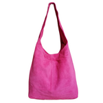 Hobo Bag Morbida in Vera Pelle Scamosciata Grande