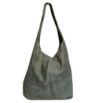 Hobo Bag Morbida in Vera Pelle Scamosciata Grande