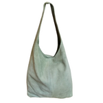 Hobo Bag Morbida in Vera Pelle Scamosciata Grande