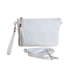 Bustina 18x25 cm Frangia con Manico in Vera Pelle Made in Italy