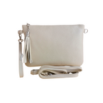 Bustina 18x25 cm Frangia con Manico in Vera Pelle Made in Italy