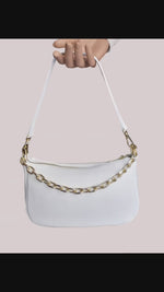 Tracolla con Catena Oro in Vera Pelle Made In Italy