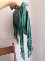 Borsa con Frangia in Vera Pelle Scamosciata