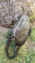 Borsa a Tracolla con cuciturain Vera Pelle Sauvage Made in Italy