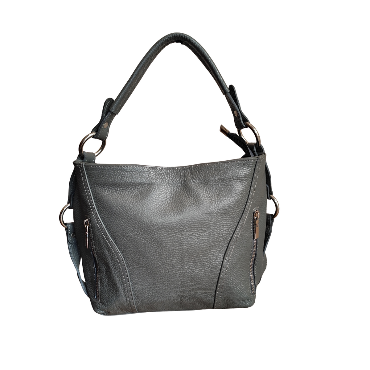 Hobo Bag con Tracolla in Vera Pelle
