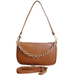 Tracolla con Catena Oro in Vera Pelle Made In Italy