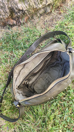 Borsa a Tracolla con cuciturain Vera Pelle Sauvage Made in Italy