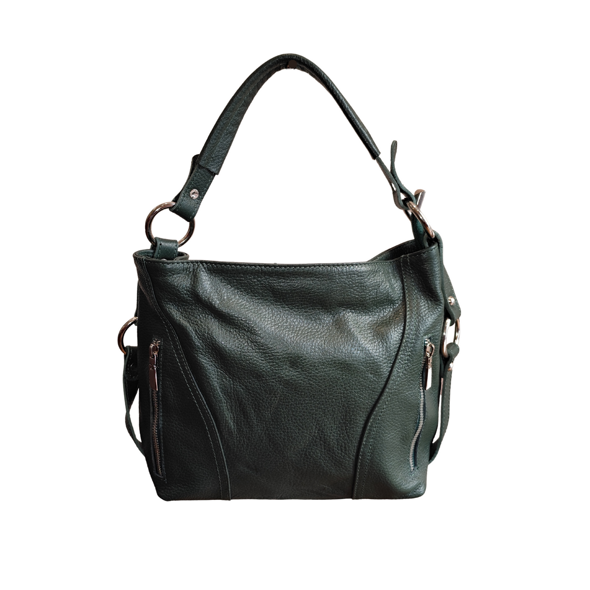 Hobo Bag con Tracolla in Vera Pelle