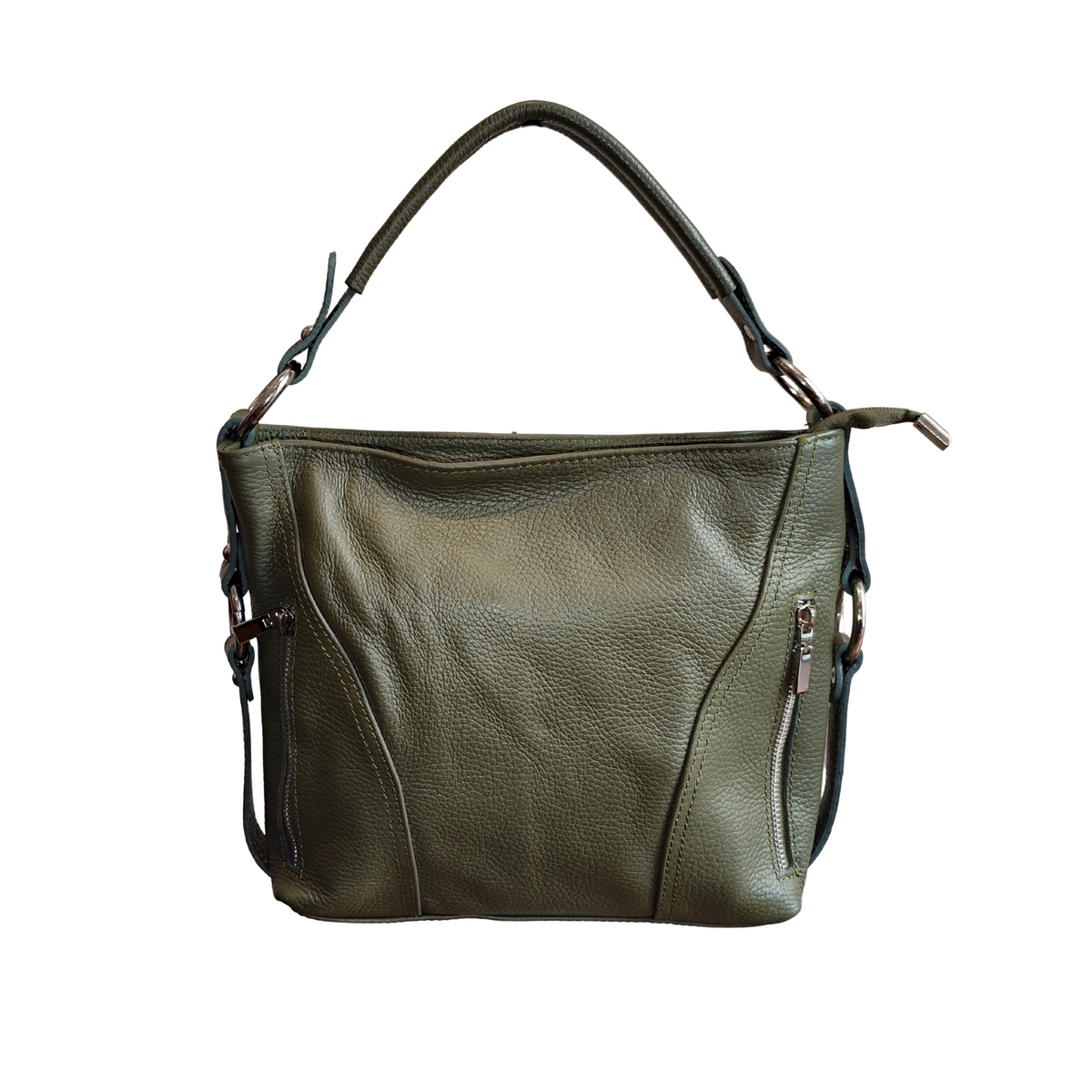 Hobo Bag con Tracolla in Vera Pelle
