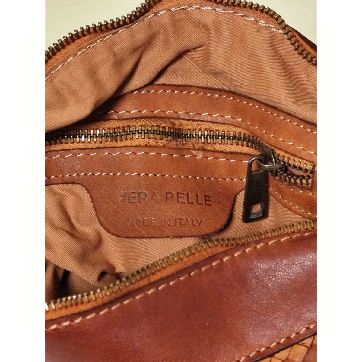 Borsa a Tracolla 30 x 28 in Pelle Sauvage Intrecciata Vintage Best Seller