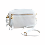 Pochette con frangia in Vera Pelle Dollaro Made in Italy