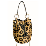 Secchiello con Borchie in Pelle di Cavallino