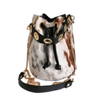 Secchiello con Borchie in Pelle di Cavallino